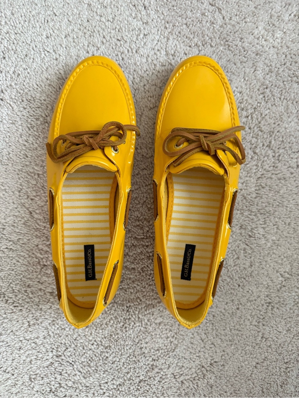 G.H. Bass & Co. Bay Yellow Lace-Up Slip-On Women’s Boat Shoes